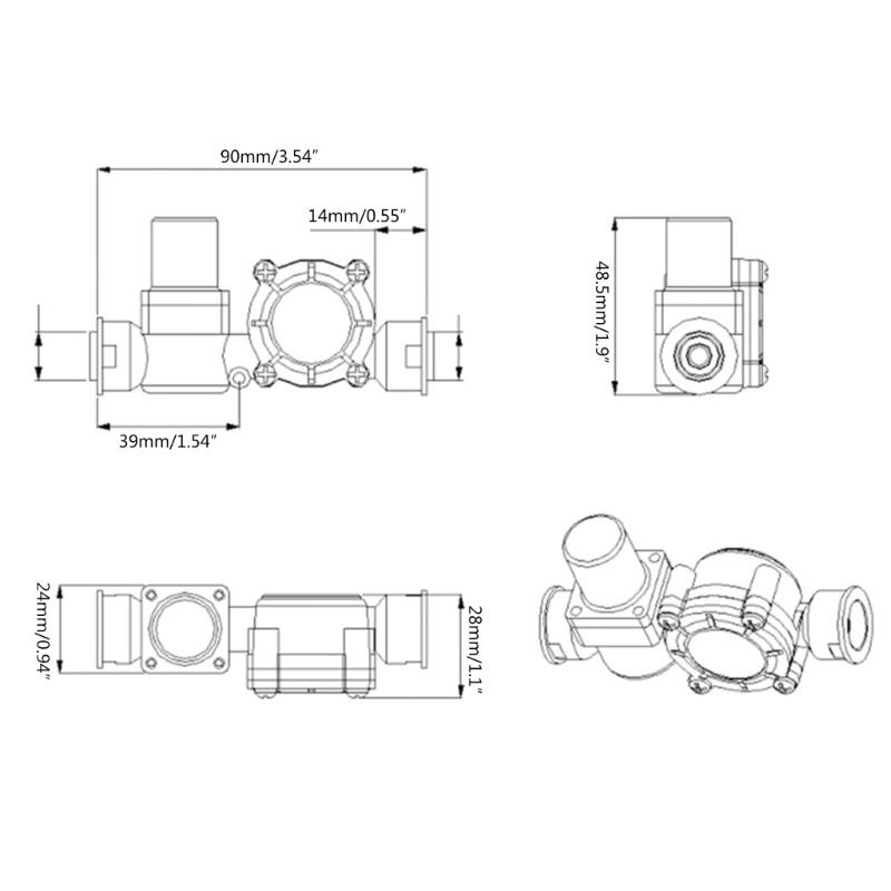 Uppgraderad vattenflödessensorbrytare Luftflödesmätarbrytare 1,8~5V 1/4" gänga Enkel installation Lämplig för IC-kort