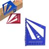 3D Multi Angle Measuring Ruler Woodworking Layout   Tool 22.5‑90 Degree Protractor Aluminum Alloy