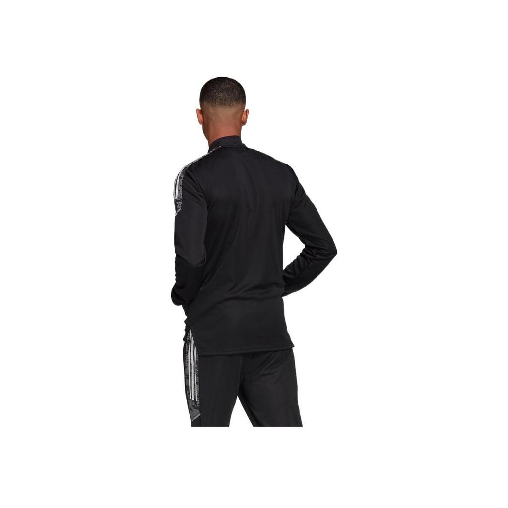 adidas Logo-Aufdruck Reißverschluss Trainingsjacke Herren Oberbekleidung Schwarz GH7129