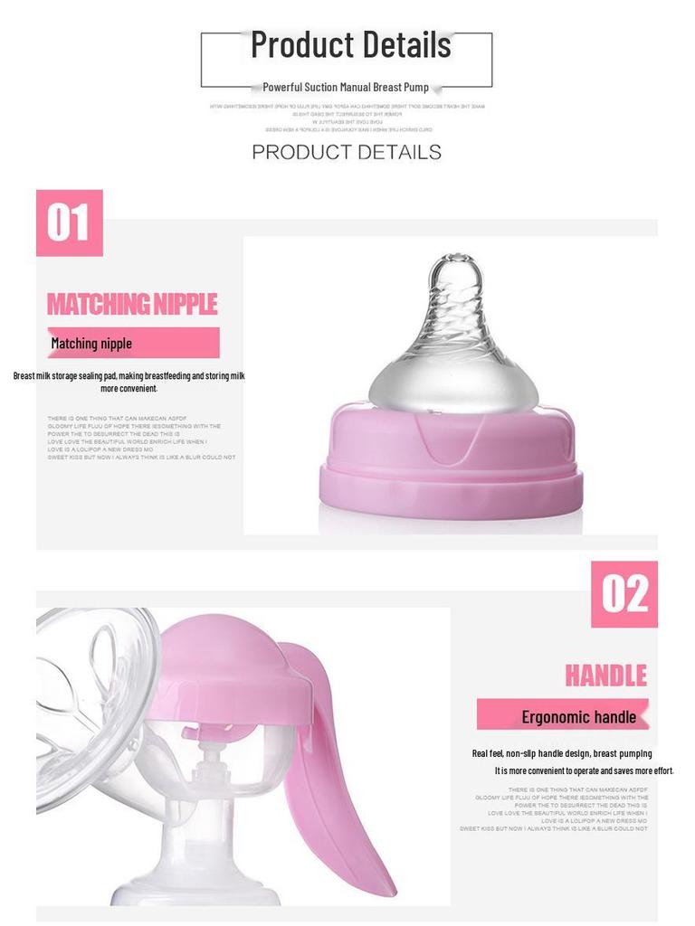 Beikang Manual Breast Pump with Strong Suction - Maternity & Infant Milk Extractor for Weaning & Breastfeeding Massage
