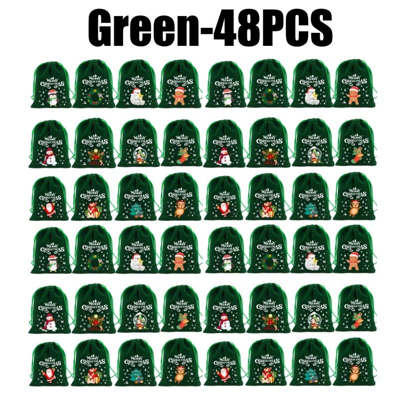 Christmas Velvet Drawstring Bag Candy Gift Pouch for Party Favors Holiday Decorations Christmas Tree Fillers Home New Year