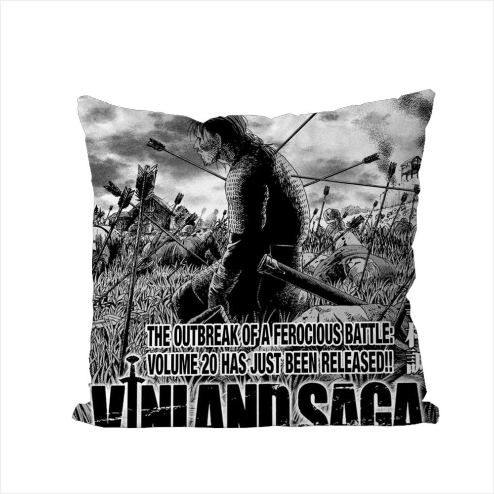 

Anime VVinland Saga Pillow Case For Car Sofa Decorative Home Doublesided Print Plush Square Throw Pillow Cushion Cover 30x30cm