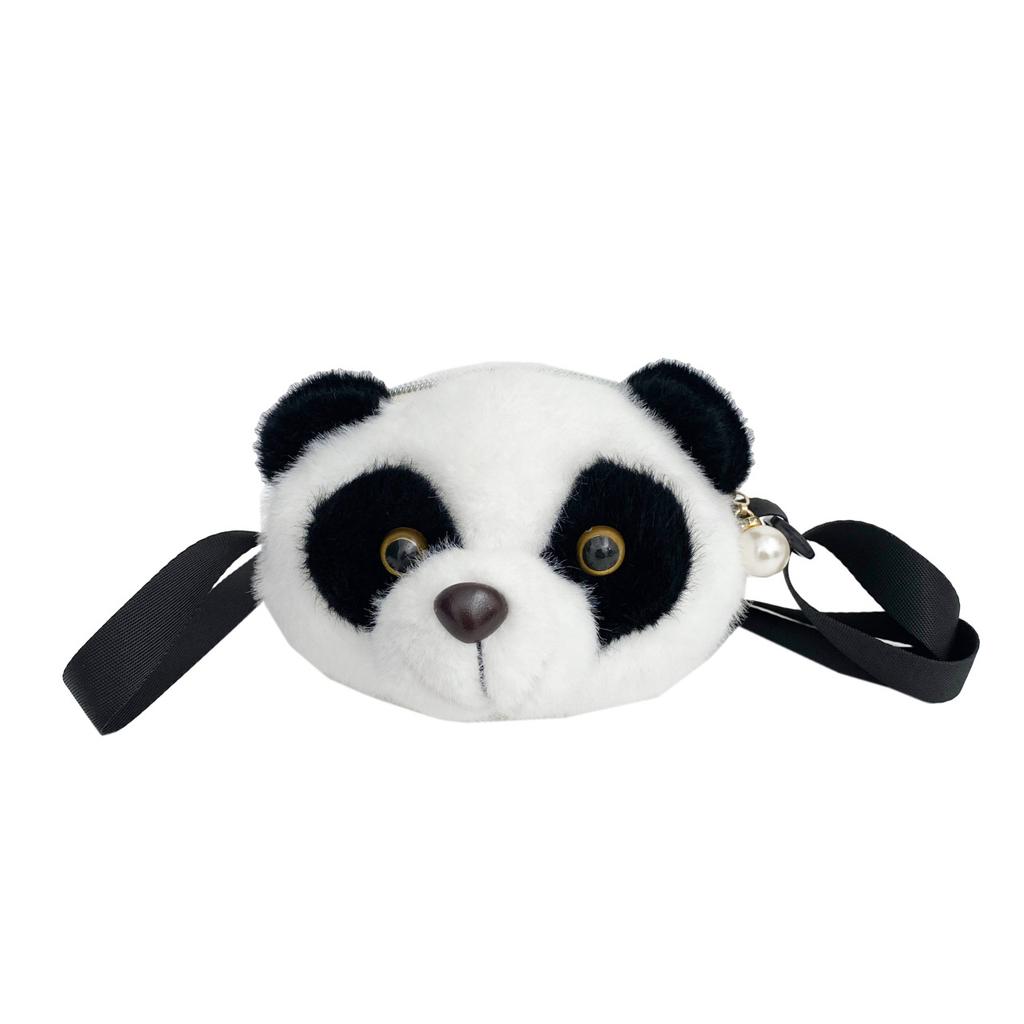Children's cute plush toy panda bag doll messenger bag children's school bag plush gift women's bag