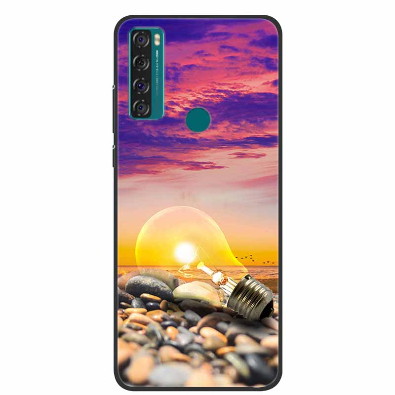 For TCL 20 SE Case Luxury Silicone TPU Soft Cover Phone Case For TCL 20 SE T671H Cartoon Funda Colourful Capa Shockproof Coque