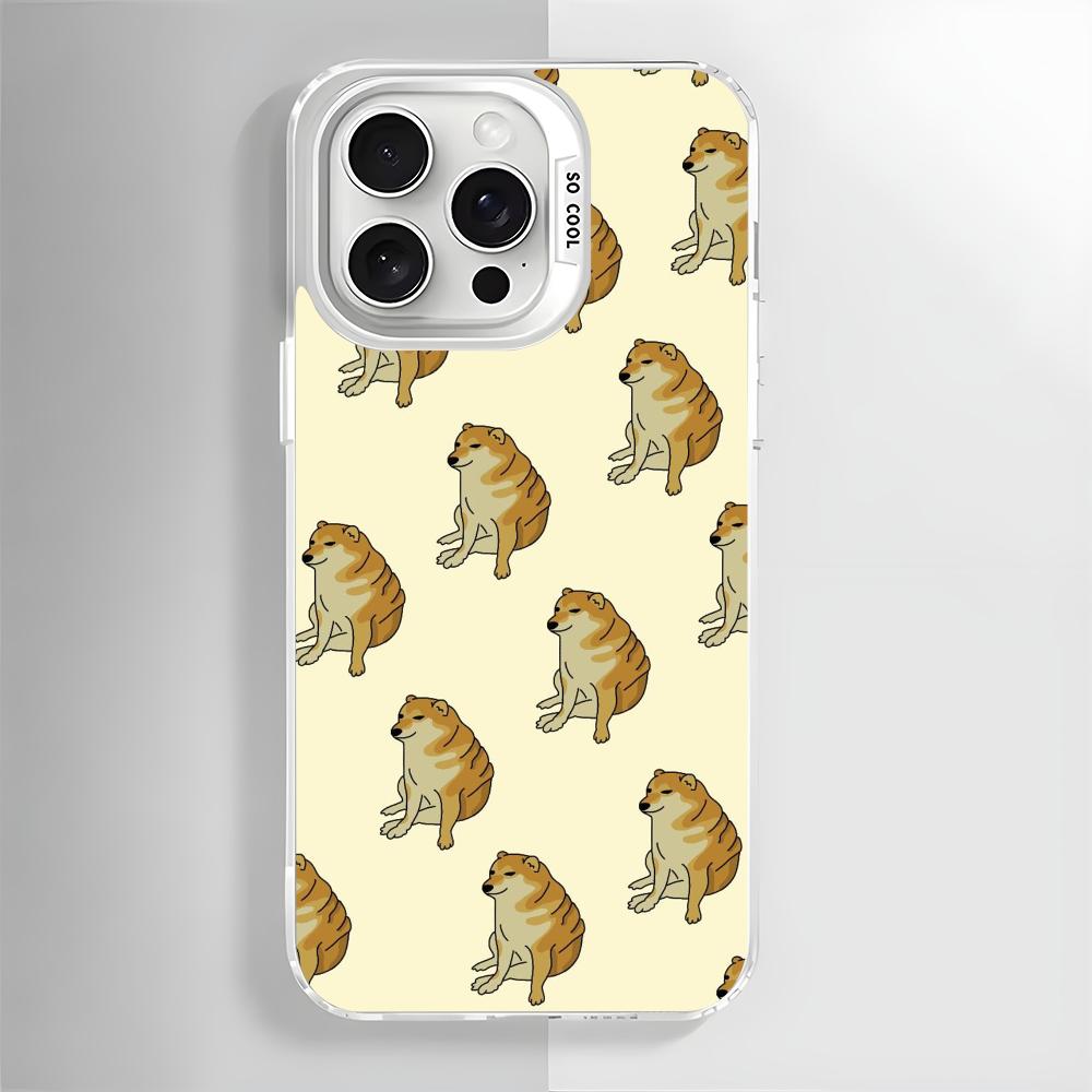 Funny Dog Banana Cat Phone Case For iPhone 16 15 14 13 12 11 Pro Max White Matte Laser Metallic Aurora Funda