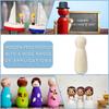 PATIKIL 2.95" Tall Wooden Peg Dolls, 52 Pieces Wooden Peg Dolls Mommy Unfinished Body Unpainted Natural Wood Figures for Painting DIY Crafts Art