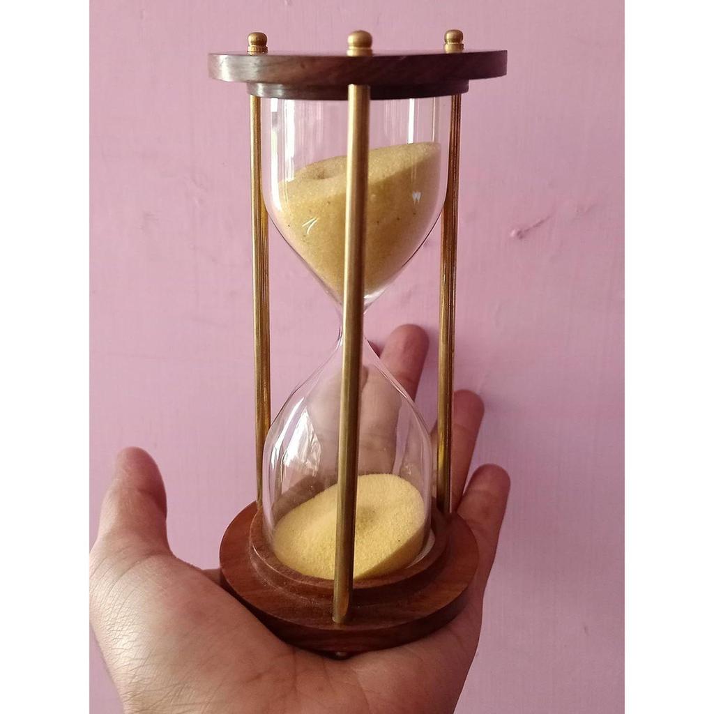 Minutes Brass and Wood Sand Timer Hourglass Sand Timer Brass Sand Timer Antique Sand Clock Hourglass 5 Minutes for Gift Home Decore