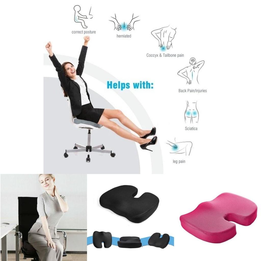 Memory Foam Chair Seat Cushion With Orthopedic Design For Coccyx Pain Relief And Posture Support