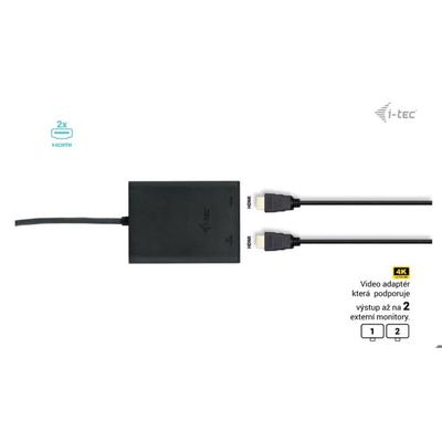 HDMI USB-C Doppel-Videoadapter 4K/60Hz (einfach 8K/30Hz) i-tec