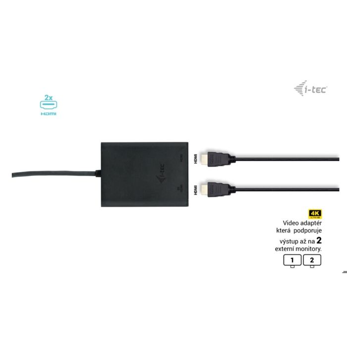 Adaptateur Vidéo HDMI USB-C Double 4K/60Hz (simple 8K/30Hz) I-tec