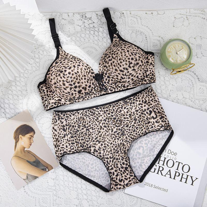 

Underwear leopard print large size thin without steel rim bra small breasts gather sexy collection breasts female upper support adjustment bra 38/85 is suitable for weight within 60 kg