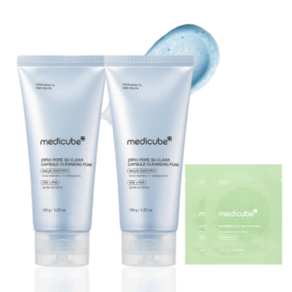 Medicube Zero Pore Exosome Capsule Foam Cleanser — Pore-Cleansing & Skin-Refreshing Wash (120ml × 2)