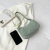 Schicke Mini-Canvas-Umhängetasche für Damen, Lässige einfarbige Cord-Handtasche, Umhängetasche mit Reißverschluss, Kleine Tragetasche
