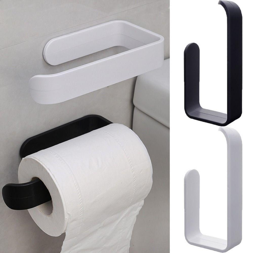 Wall Mounted Tissue Organizing Shelf Self-Adhesive Kitchen Storage Rack Toilet Paper Holder