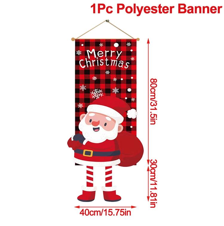 Bannière Drapeau de Noël Père Noël Arbre de Noël Bannière Décoration de Noël pour la Maison 2025 Ornements Cadeaux Noël Nouvel An