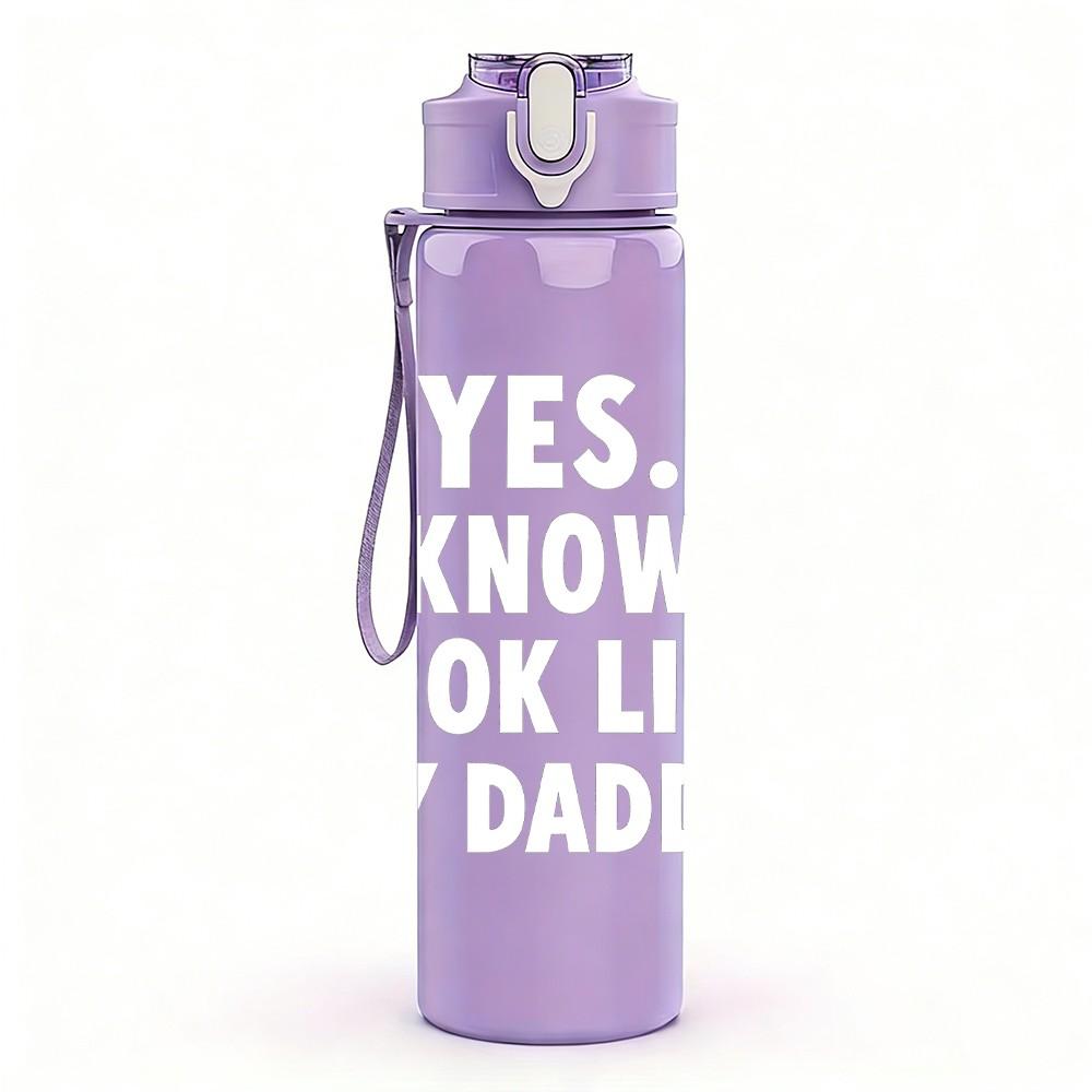 1PC I Know My Worth Quote 750ml Color Plastic Sports Water Bottle Leakproof Flip Straw Lid Suitable for Sports Office Home Use
