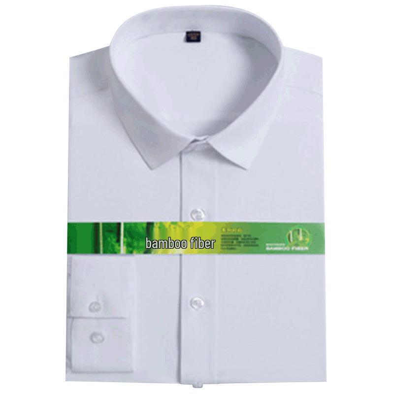 Men's 2026 Bamboo Fiber Slim Fit Long Sleeve Dress Shirt - Comfortable, Iron-Free Business Workwear
