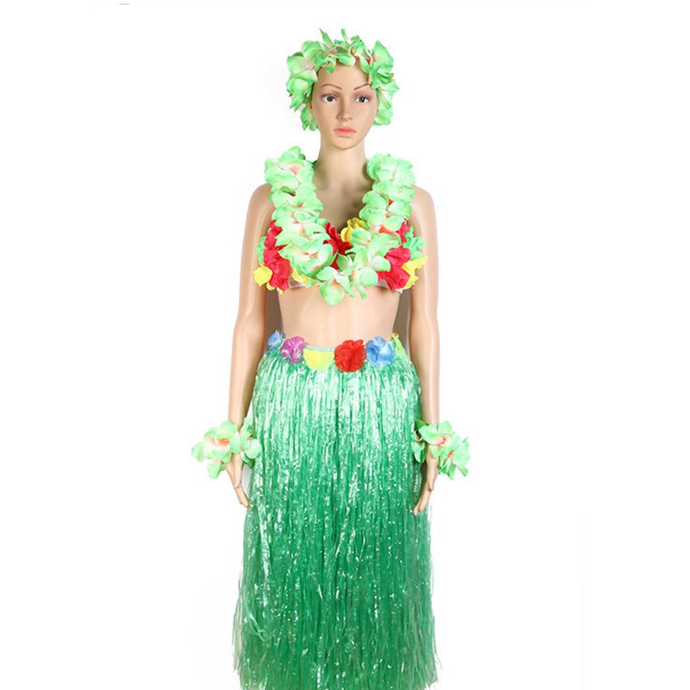 80cm Hawaiian Hula Skirt Set: Single/Double Layer for Children & Adults – Perfect for Performances & Seaweed Dance