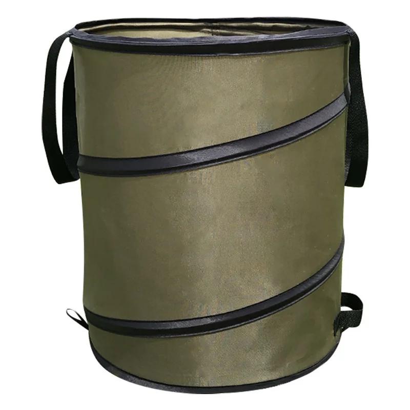 Collapsible Garden Leaf Bag Portable Outdoor Trash Can With Handles Weed Waste Container For Lawn Yard 10 gallon