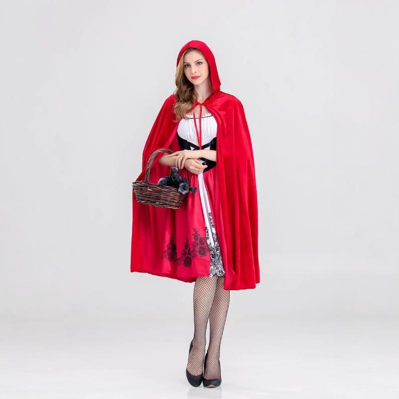 New Little Red Riding Hood Costume, Castle Queen Costume, Halloween, Uniform Adult Cosplay Costume