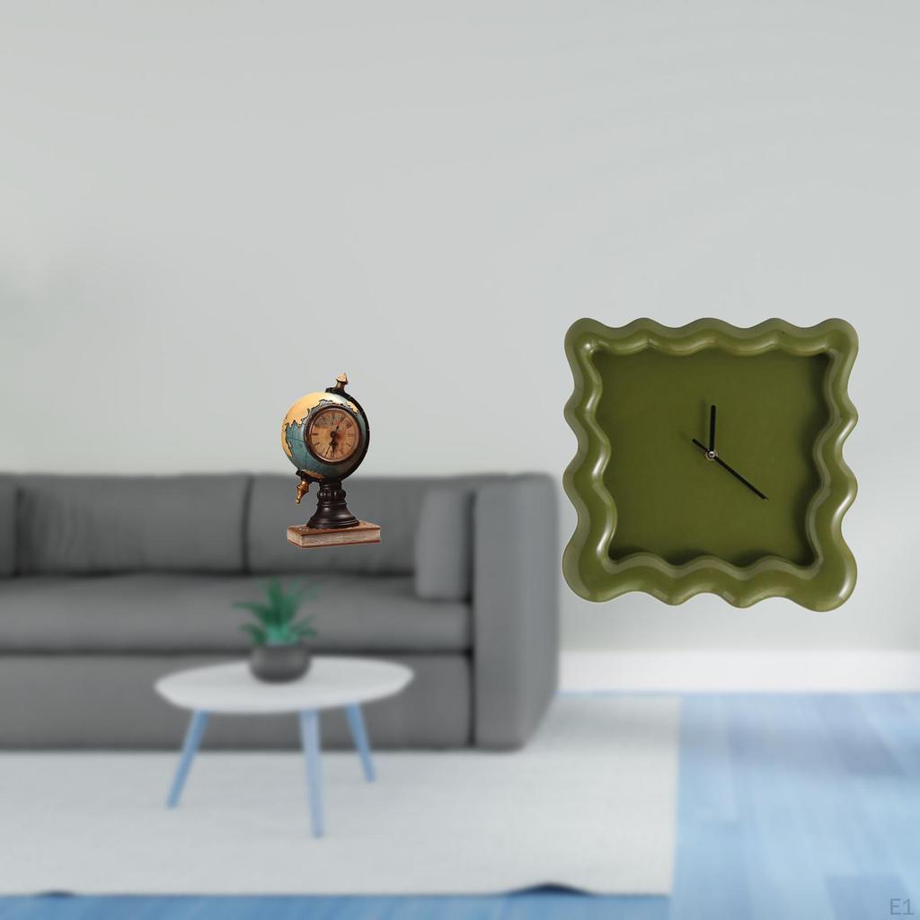 Figurine Table Clock And Square Wall Ornament for Office Bedroom Shelf Fireplace Bathroom