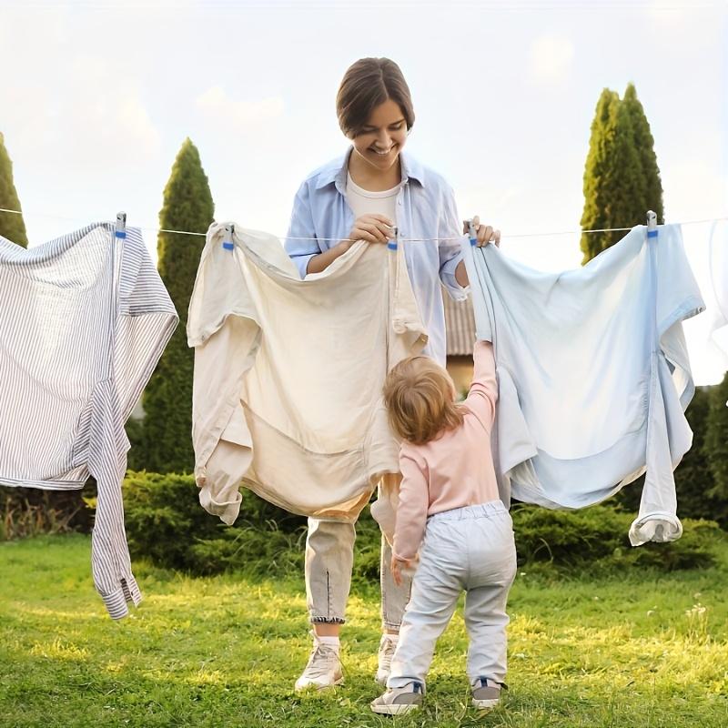 50pcs Heavy Duty Stainless Steel Clothespins with Blue Non Slip Grips Rustproof Multi Purpose Clips for Laundry,Beach,Kitchen,Crafts Home Organization