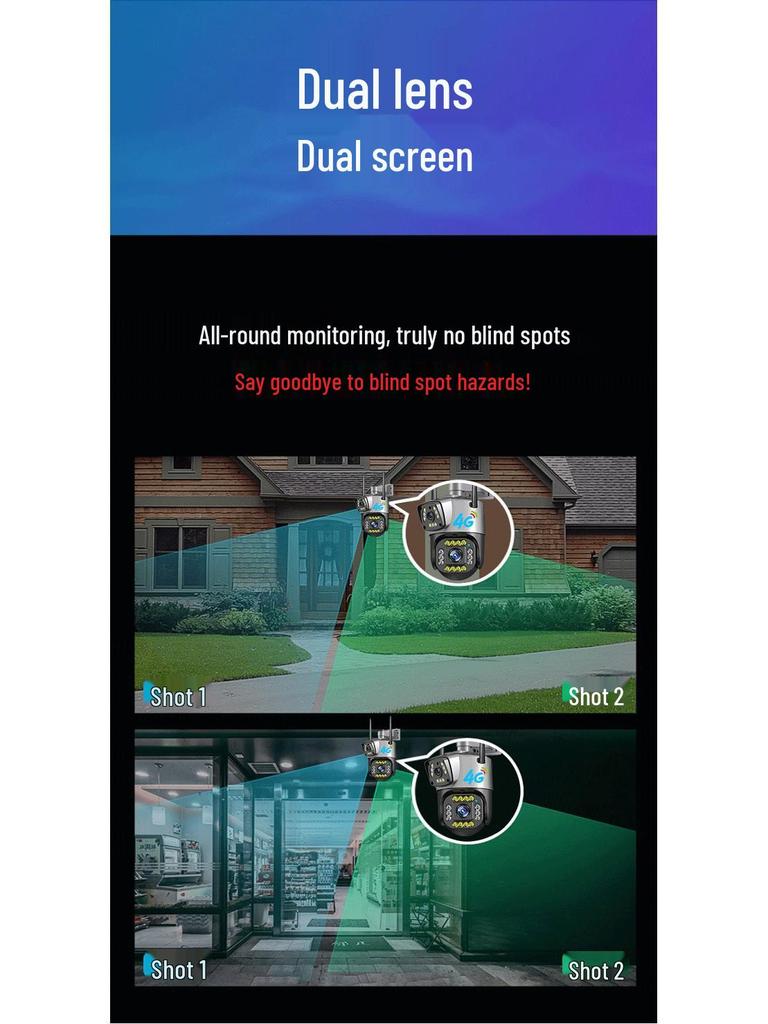 V380 Dual Screen 4G Wireless Outdoor Dual-Lens Smart Camera