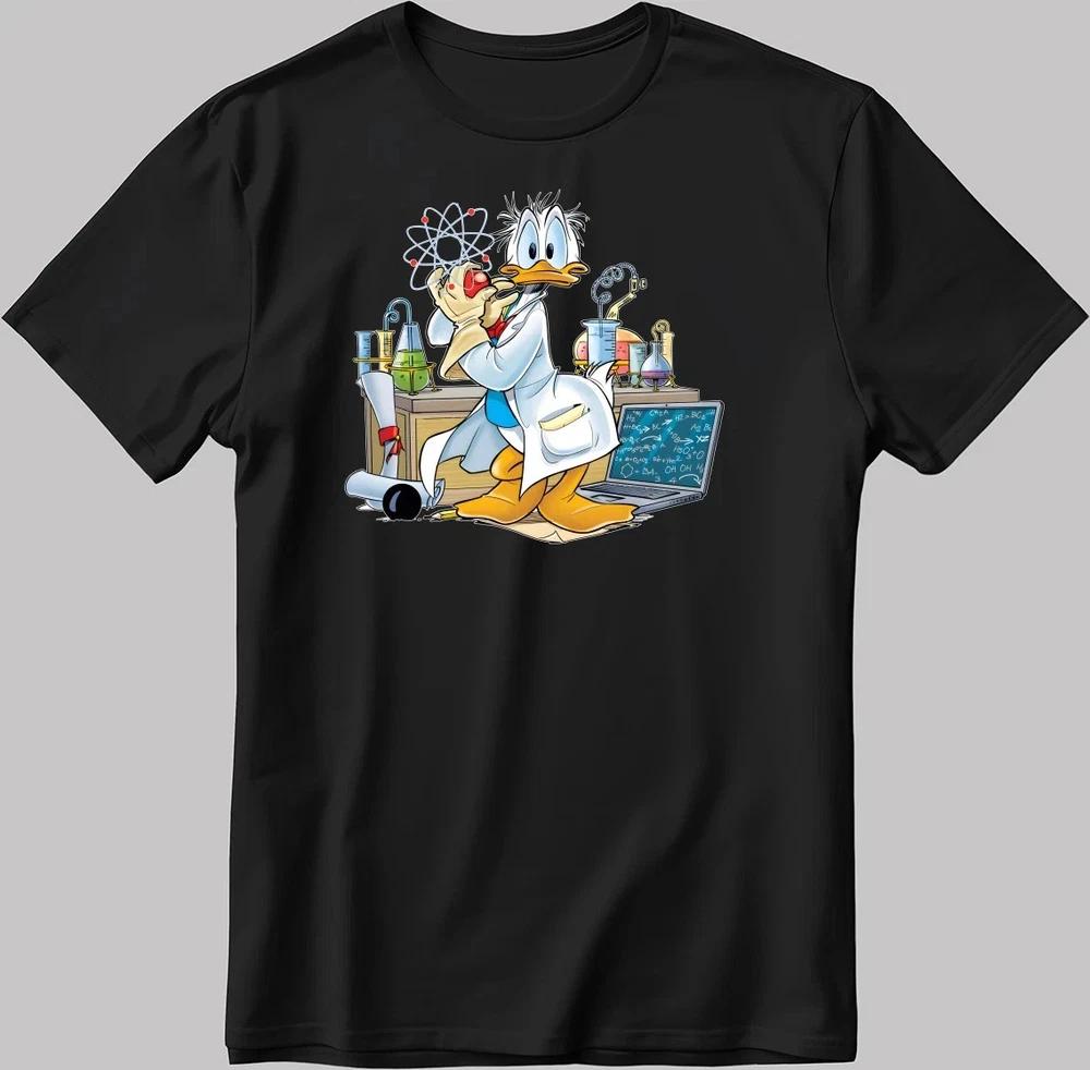 Funny Cosplay Scientist Donald Duck Black TShirt Size S4XL S