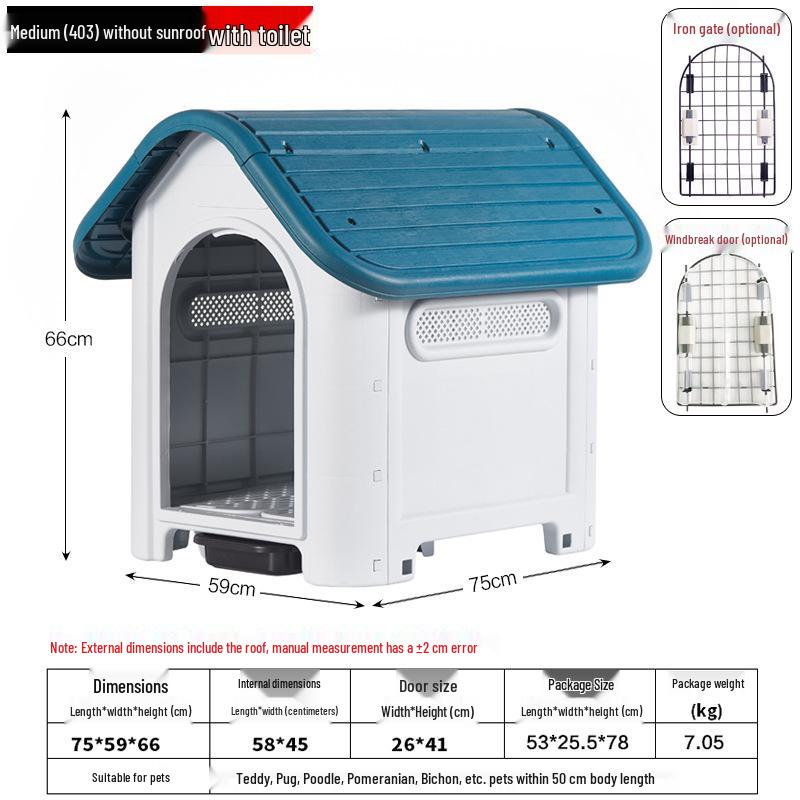 All-Season Waterproof Outdoor Dog House for Small To Large Dogs