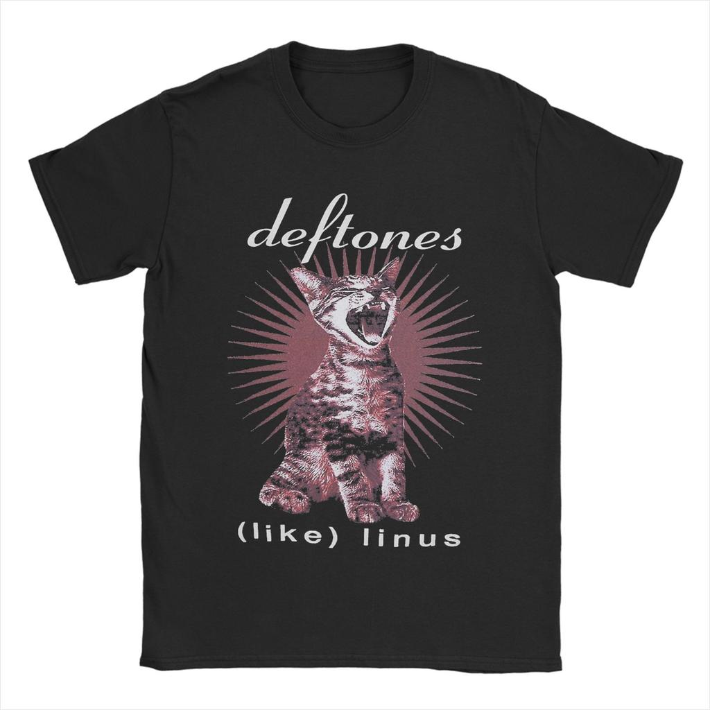 Men Vintage Rock and Rolls Deftones  T Shirts  Cotton Clothing Awesome Short Sleeve Crewneck Tee Shirt Big Size T-Shirts
