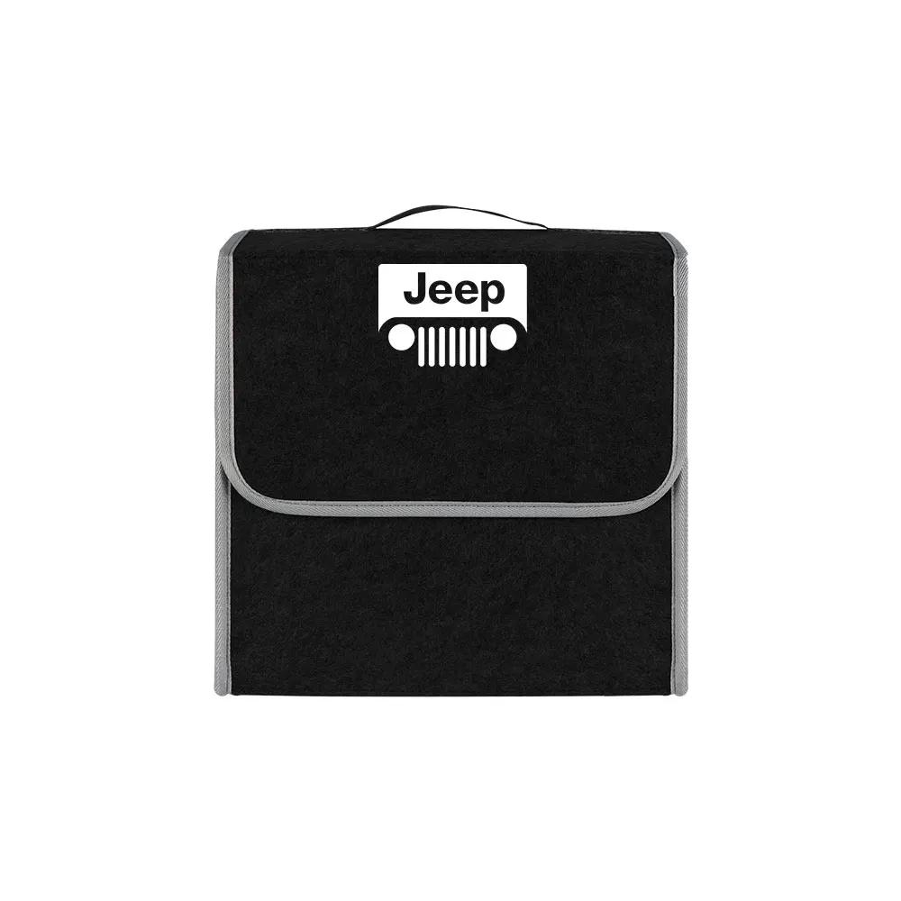 Für Jeep Auto Faltbare Aufbewahrungsbox Große Kapazität Filz Organizer Tasche Zubehör Für JEEP Renegade Patriot Weangler Cherokee Com