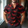 Men's Fashion Casual Loose Halloween Printed Short Sleeve Shirt