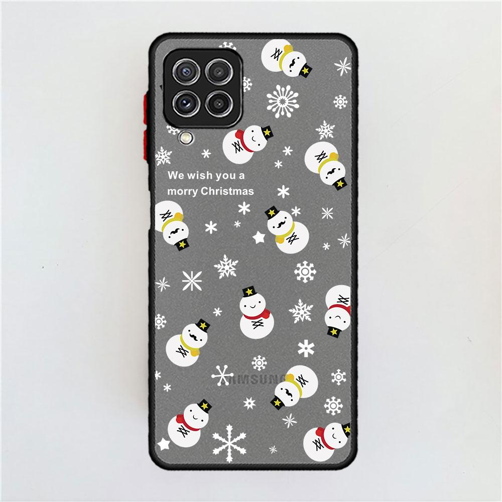Cute Cartoon Doll Christmas Matte Case For Samsung Galaxy A52 A12 A51 A32 A21s A71 A32 5G A12 A22 A53 A70 A50 Hard Phone Shell