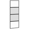 Sliding Door with Fittings 76 x 205 cm Tempered Glass & Aluminum