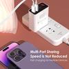 USB Multi-Port Charging Head with Digital Display, EU/UK Standard, 2PD+2U Ports, 3.1A Mobile Charger