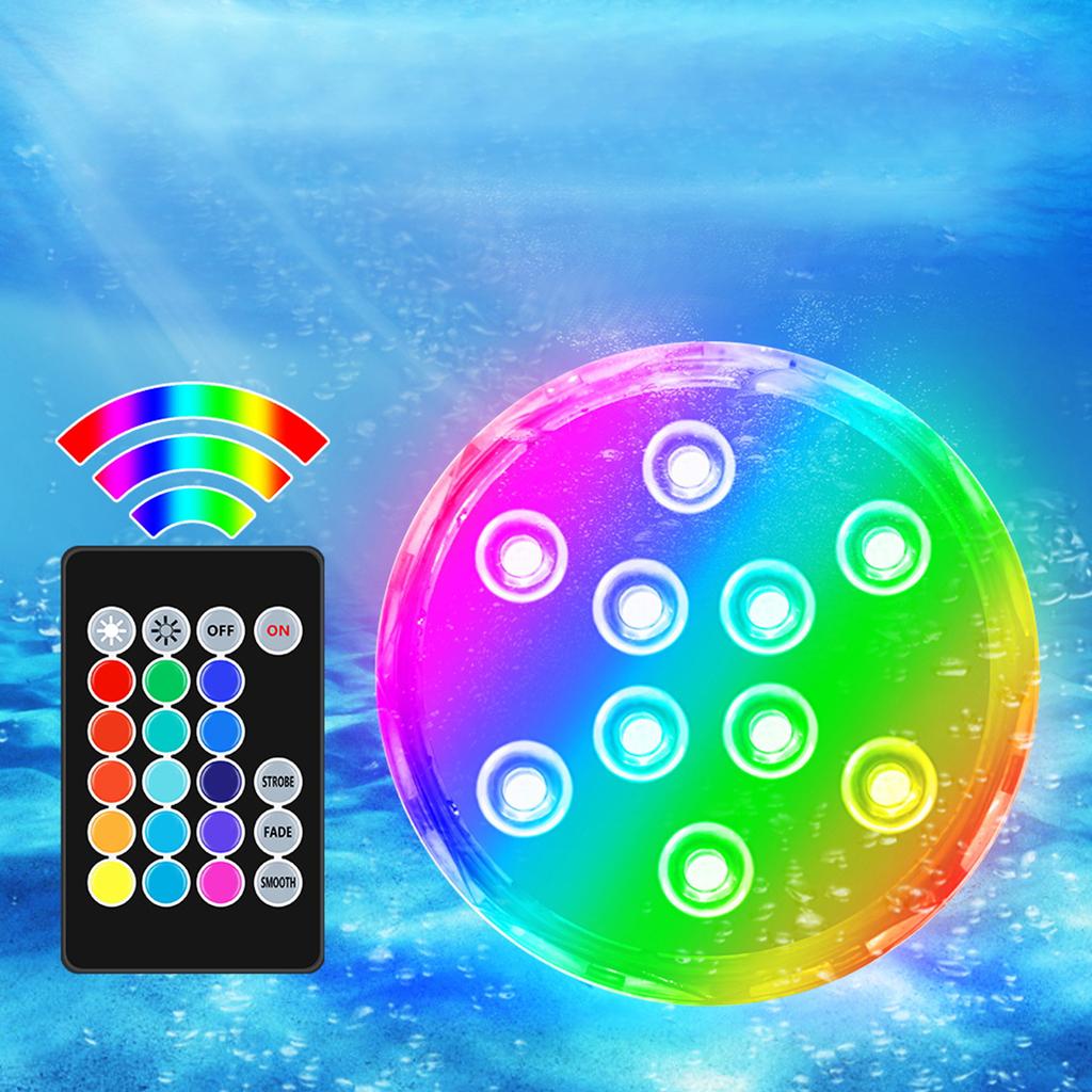 Submersible LED Lights with Remotes RGB 15 Colors Waterproof Pond Lights Underwater Lights for