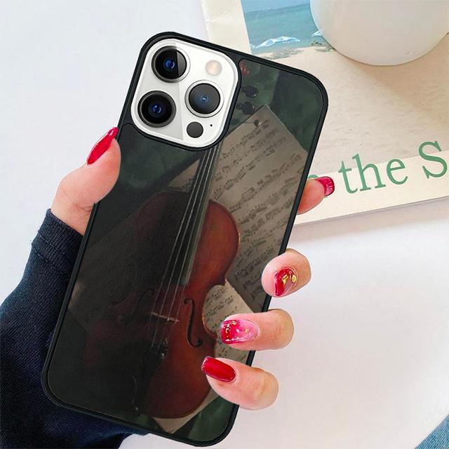 Violin and Musical Note Coque Shell For iPhone 17 Air 15 16 14 13 12 Pro Max 11 Pro Max Plus Phone Case Cover