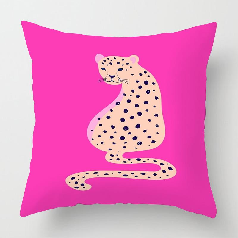 Abstract Art Animal Theme Throw Pillow Cover 20X20 Inch Cushion Cover Cafe Sofa Decorative Throw Pillow Covers Short Plush