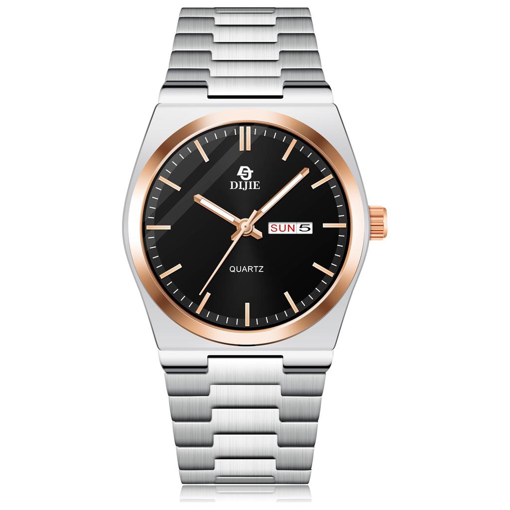 Stainless Steel Butterfly Buckle Men'S Simple Double Date Non-Mechanical Multifunctional Men'S Watch Business Logo