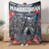 Star Wars Mandalorian Flannel Blanket Super Soft Warm Cozy Blanket for Sofa Bed Office Travel All‑Season Home Decor Gift