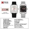 OFNS Men's Trendy Quartz Wristwatch: Steel Band, 3D Scale, Business Casual, Waterproof, Luminous.