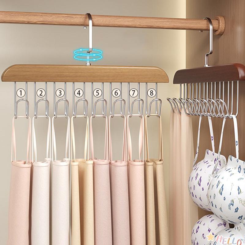 #1/2PCS Versatile Wooden Hat Organizer Rack With Hooks Caps Belts Ties Storage Space-Saving Home Retail Display Clothes Storage
