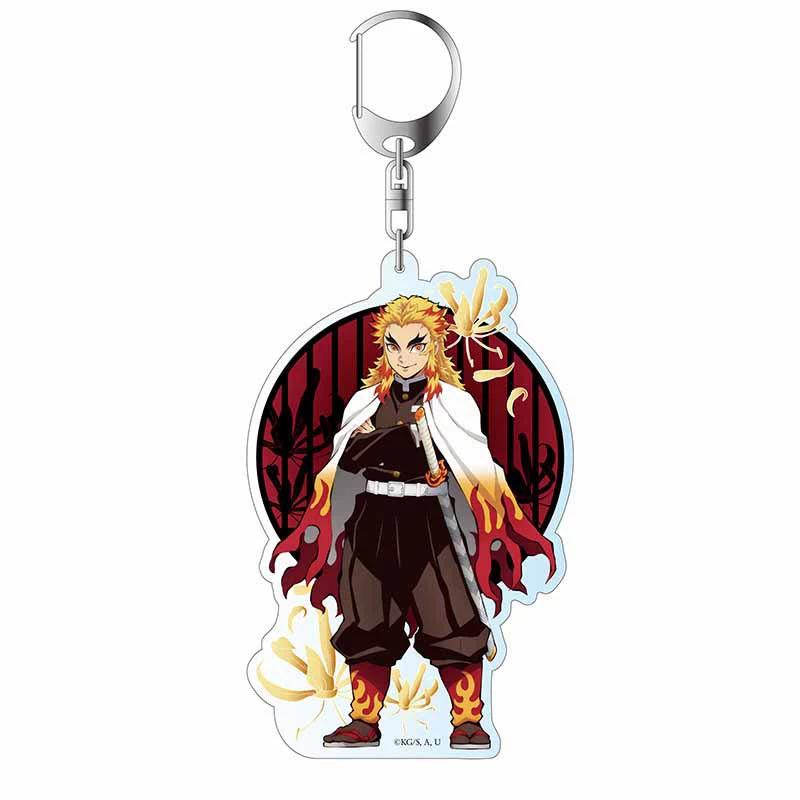Keychain Pendant Anime Demon Slayer Kimetsu No Yaiba Kamado Tanjirou Double Sided HD Bag Pendant Gift For Fans Cosplay Props Jewelry Gift