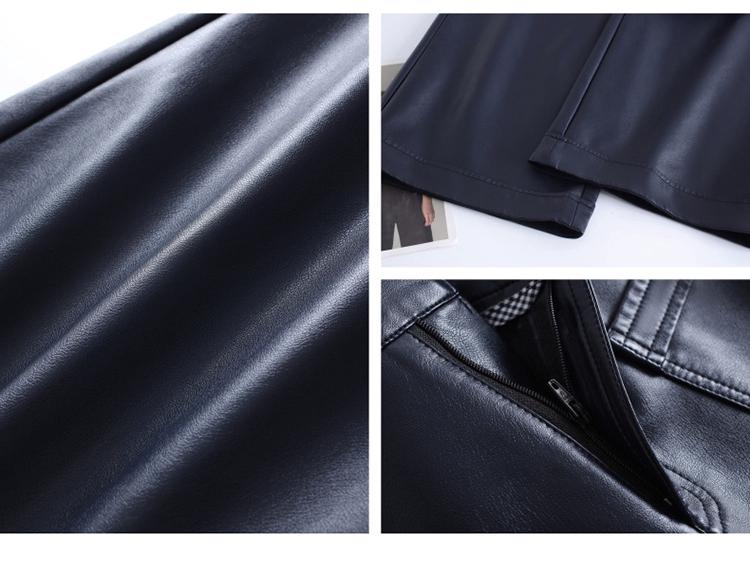 Pantalones de Cuero de Pierna Ancha Talla Grande de Cintura Alta para Mujer - Diseño Casual Recto de Terciopelo Corto Otoño/Invierno