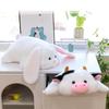 45Cm Cute Chubby Cow Lion Dolls Throw Pillow Soft Stuffed Animals Cartoon Round Bunny Plush Toys For Girls Kids Gifts Home Decor