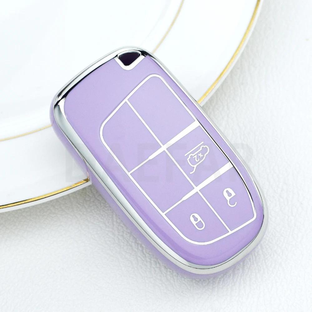 For Jeep Renegade Compass Grand Cherokee For Chrysler 300C Wrangler Dodge 5 Buttons Tpu Car Key Cover Case Fob Car Accessaries