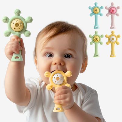 1PC Giocattoli per la dentizione in silicone per bambini a forma di ruota panoramica Giocattoli a sonaglio per bambini Giocattoli anti-mangiare per bambini Accessori morbidi per l'allattamento per bambini