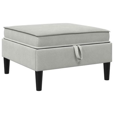 Storage Ottoman Sofa In Light Grey Velvet