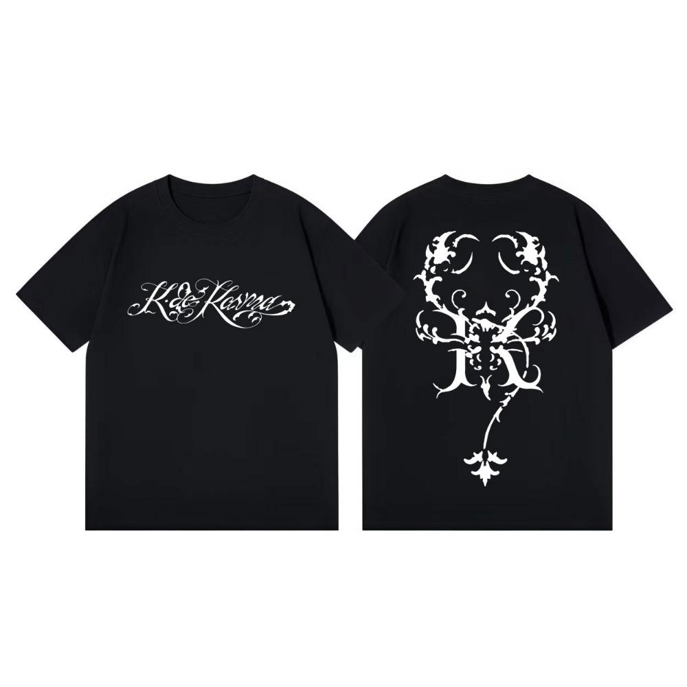 

Singer Double-sided Printed T Shirt, High Quality, Fashionable, Men s and Women s Casual Cotton Short Sleeved Shirt S чёрный
