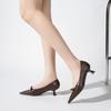 A Spring and Autumn new high heels women's thin heels pointed head sexy light mouth bow high sense